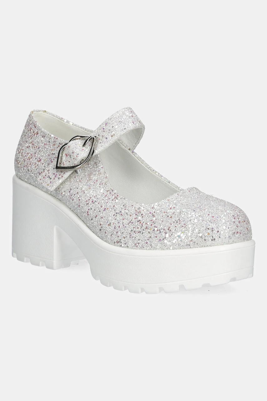 Koi Footwear pumps x Rocky Horror Show Tira Glitter Mary Janes ‘Damn it Janet! Edition culoarea alb, cu toc drept, Damn it Janet! Koi Footwear pumps x Rocky Horror Show Tira Glitter Mary Janes ‘Damn it Janet! Edition culoarea alb, cu toc drept, Damn it Janet!