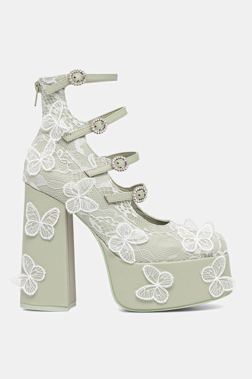 Туфли Koi Footwear Wild Lotus Butterfly Lace Platform Heels цвет зелёный каблук кирпичик DBP47 Туфли Koi Footwear Wild Lotus Butterfly Lace Platform Heels цвет зелёный каблук кирпичик DBP47