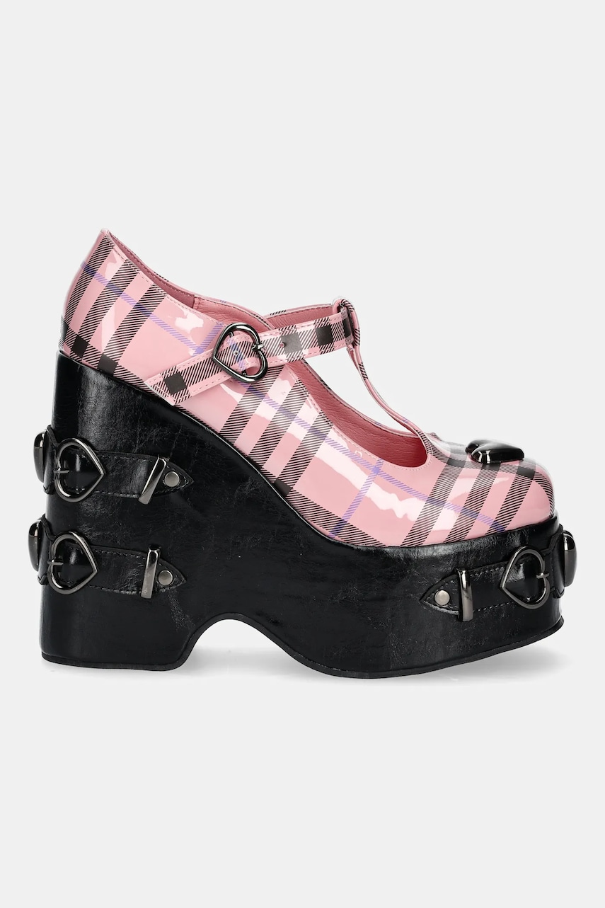 Туфли Koi Footwear Sweet Apathy Plaid Wedge Mary Janes цвет розовый на платформе Sweet Apathy Туфли Koi Footwear Sweet Apathy Plaid Wedge Mary Janes цвет розовый на платформе Sweet Apathy