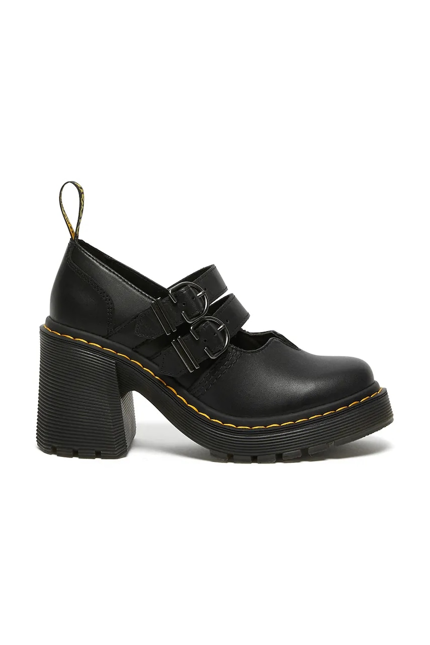 Dr. Martens pantofi de piele Eviee Mary Jane culoarea negru, cu toc drept, DM27371001 Dr. Martens pantofi de piele Eviee Mary Jane culoarea negru, cu toc drept, DM27371001