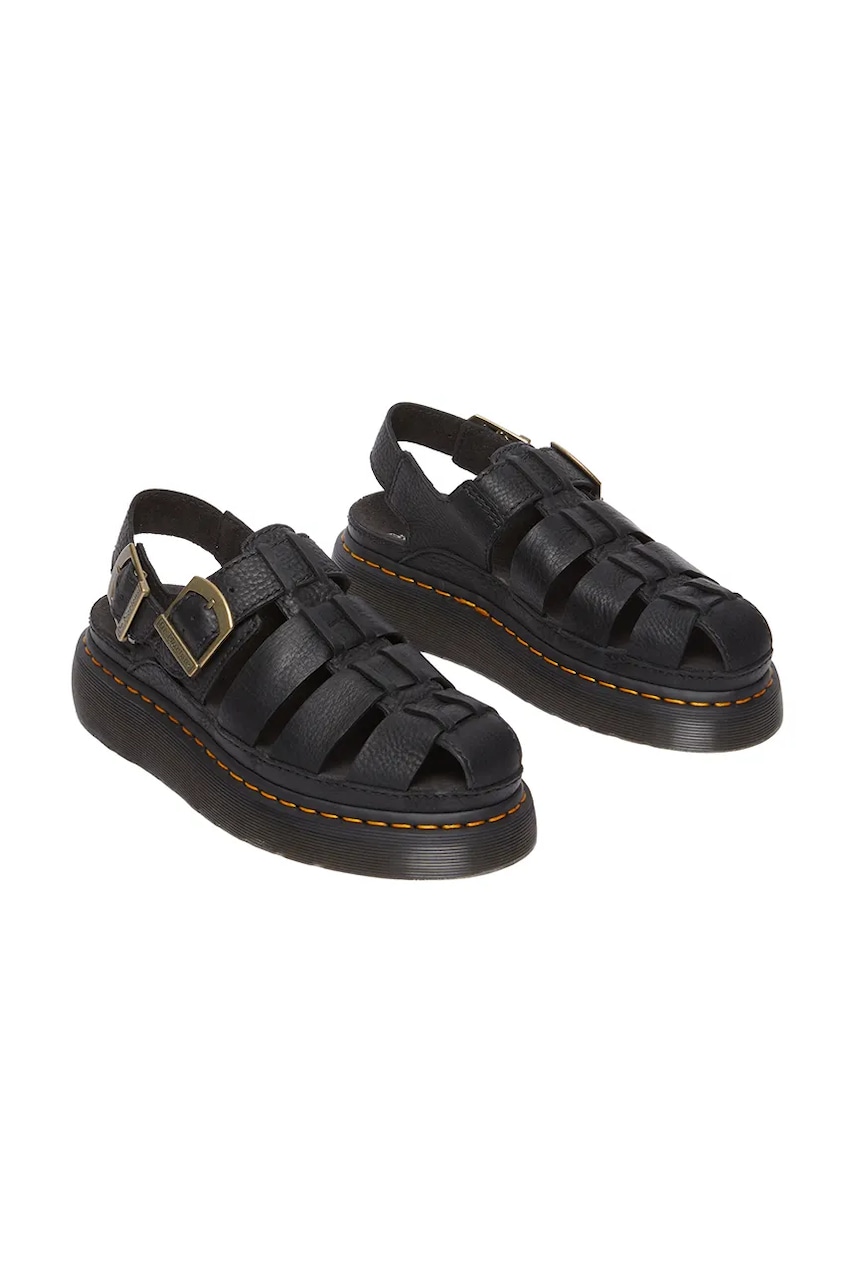 Кожаные сандалии Dr. Martens Wrenlie женские цвет чёрный на платформе DM31524001 Кожаные сандалии Dr. Martens Wrenlie женские цвет чёрный на платформе DM31524001
