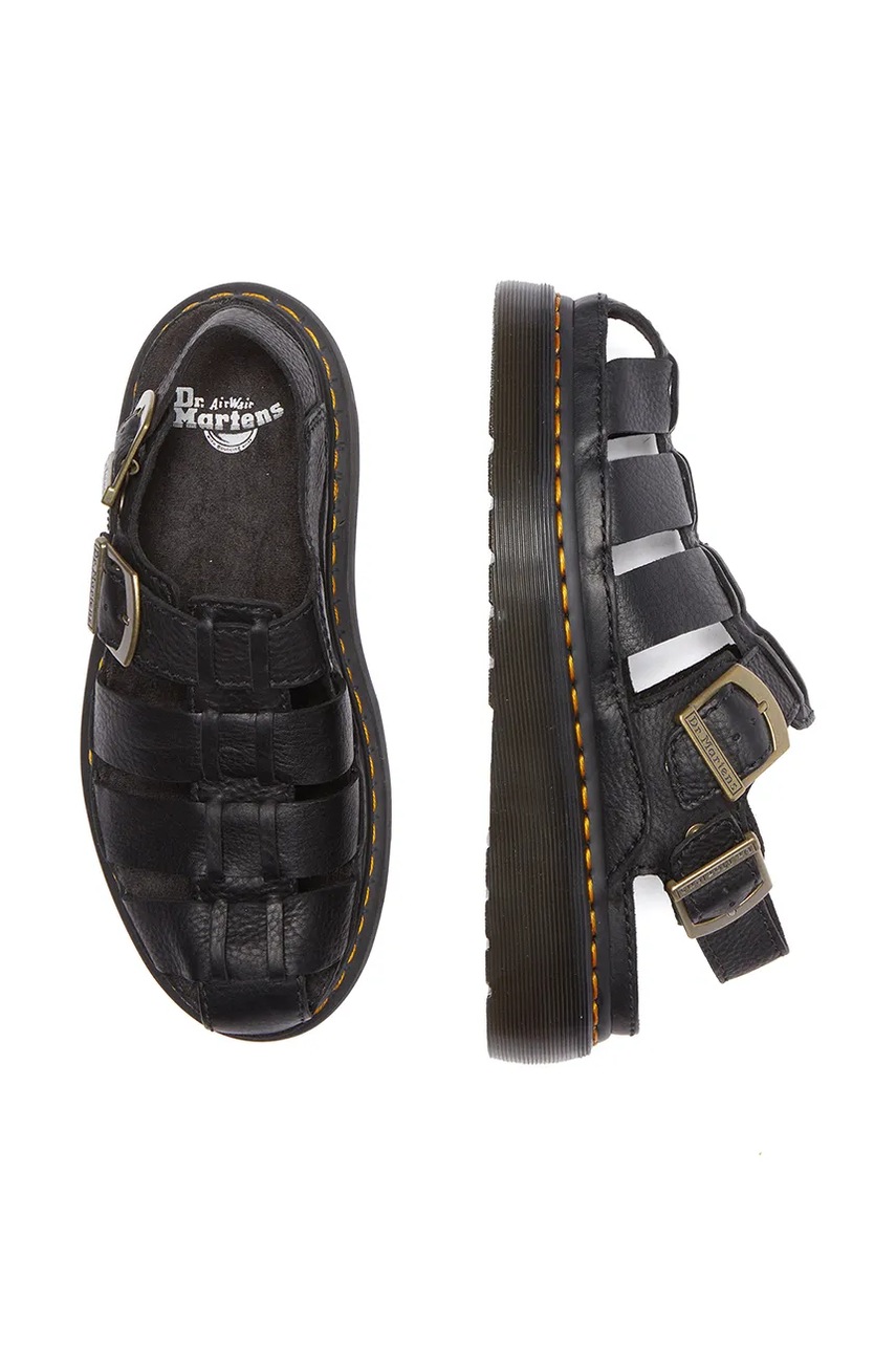 Δερμάτινα σανδάλια Dr. Martens Wrenlie χρώμα: μαύρο, DM31524001 φωτογραφία
