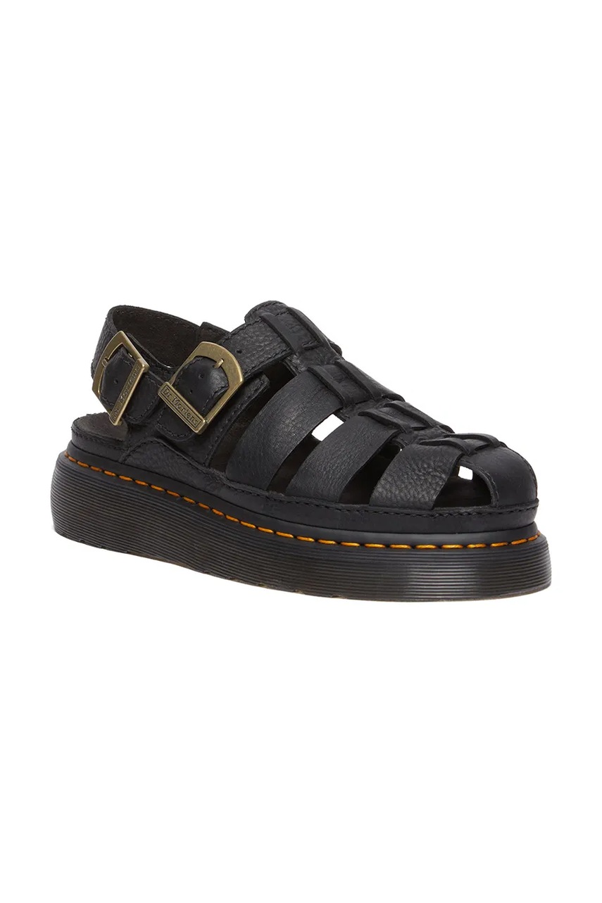 Δερμάτινα σανδάλια Dr. Martens Wrenlie χρώμα: μαύρο, DM31524001 φωτογραφία