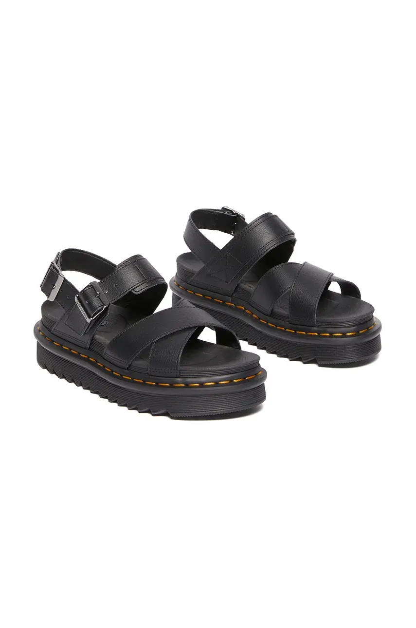 Кожаные сандалии Dr. Martens Voss II женские цвет чёрный на платформе DM31558001 Кожаные сандалии Dr. Martens Voss II женские цвет чёрный на платформе DM31558001