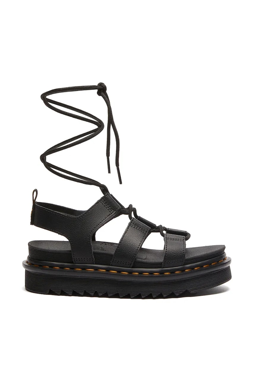 Dr. Martens sandale de piele Nartilla femei, culoarea negru, cu platforma, DM31617001