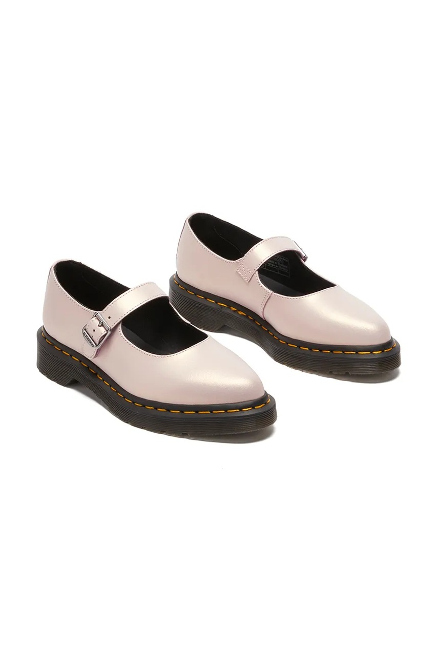Кожаные балетки Dr. Martens Elphie MJ Mary Jane цвет розовый  DM41092650