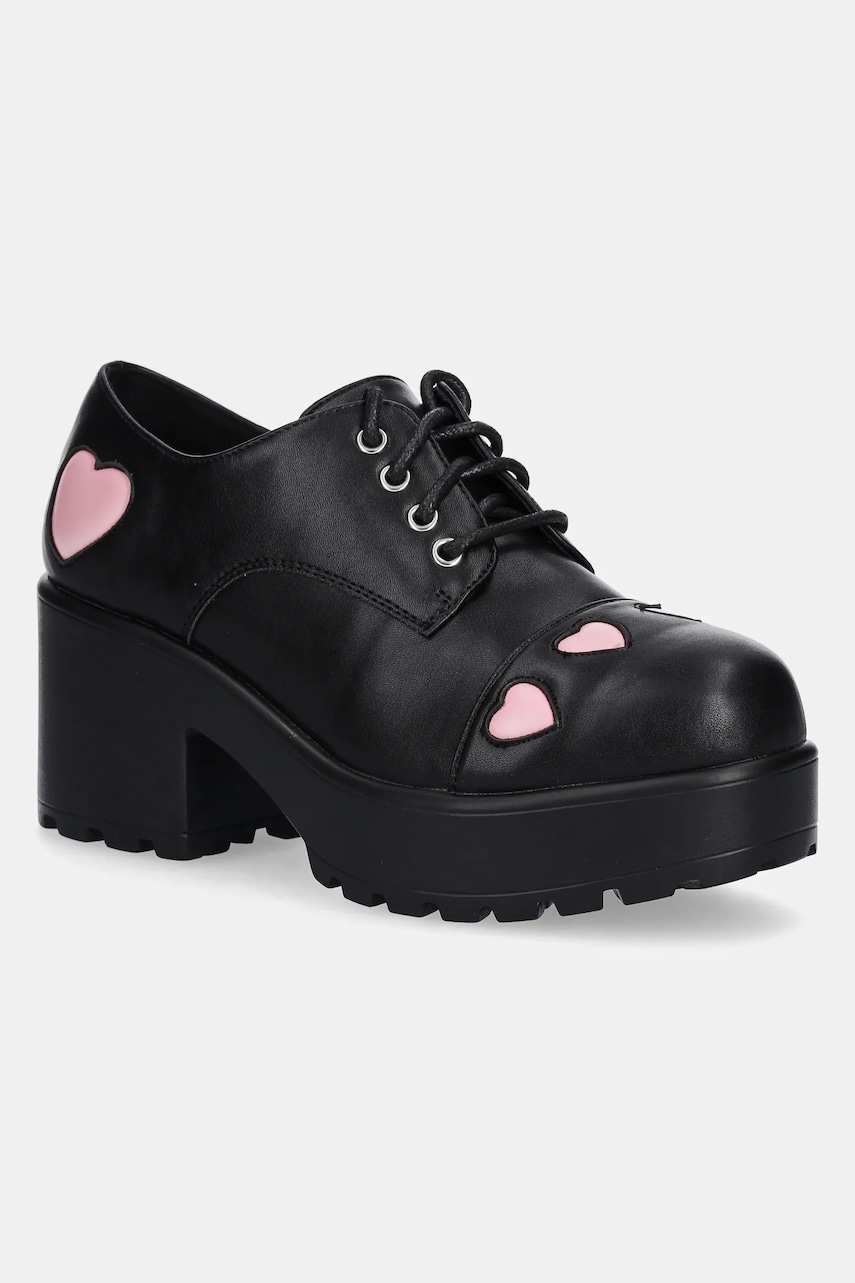 Koi Footwear pumps TENNIN HEART SHOES culoarea negru, cu toc drept, ND116 Koi Footwear pumps TENNIN HEART SHOES culoarea negru, cu toc drept, ND116