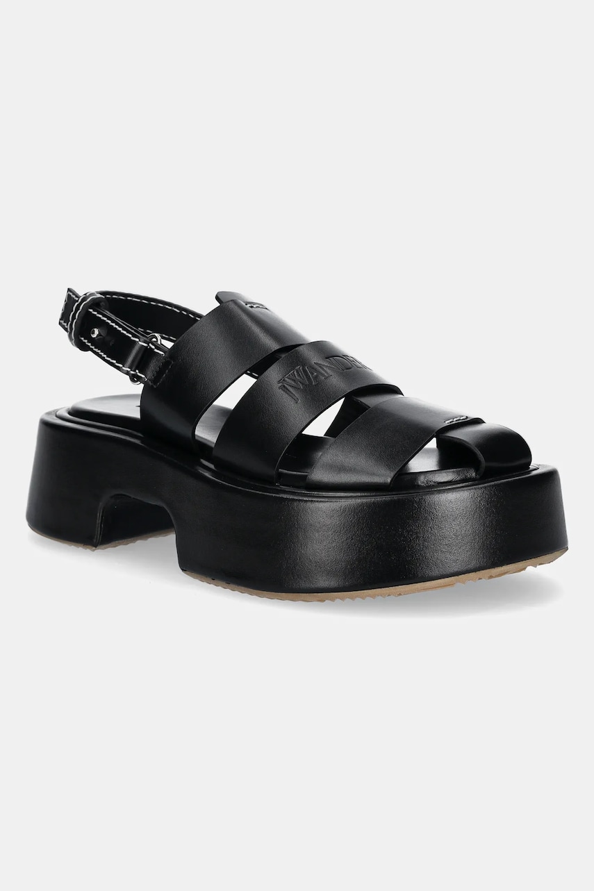 JW Anderson sandale de piele femei, culoarea negru, cu platforma, SN0099 LA0323 999 JW Anderson sandale de piele femei, culoarea negru, cu platforma, SN0099 LA0323 999