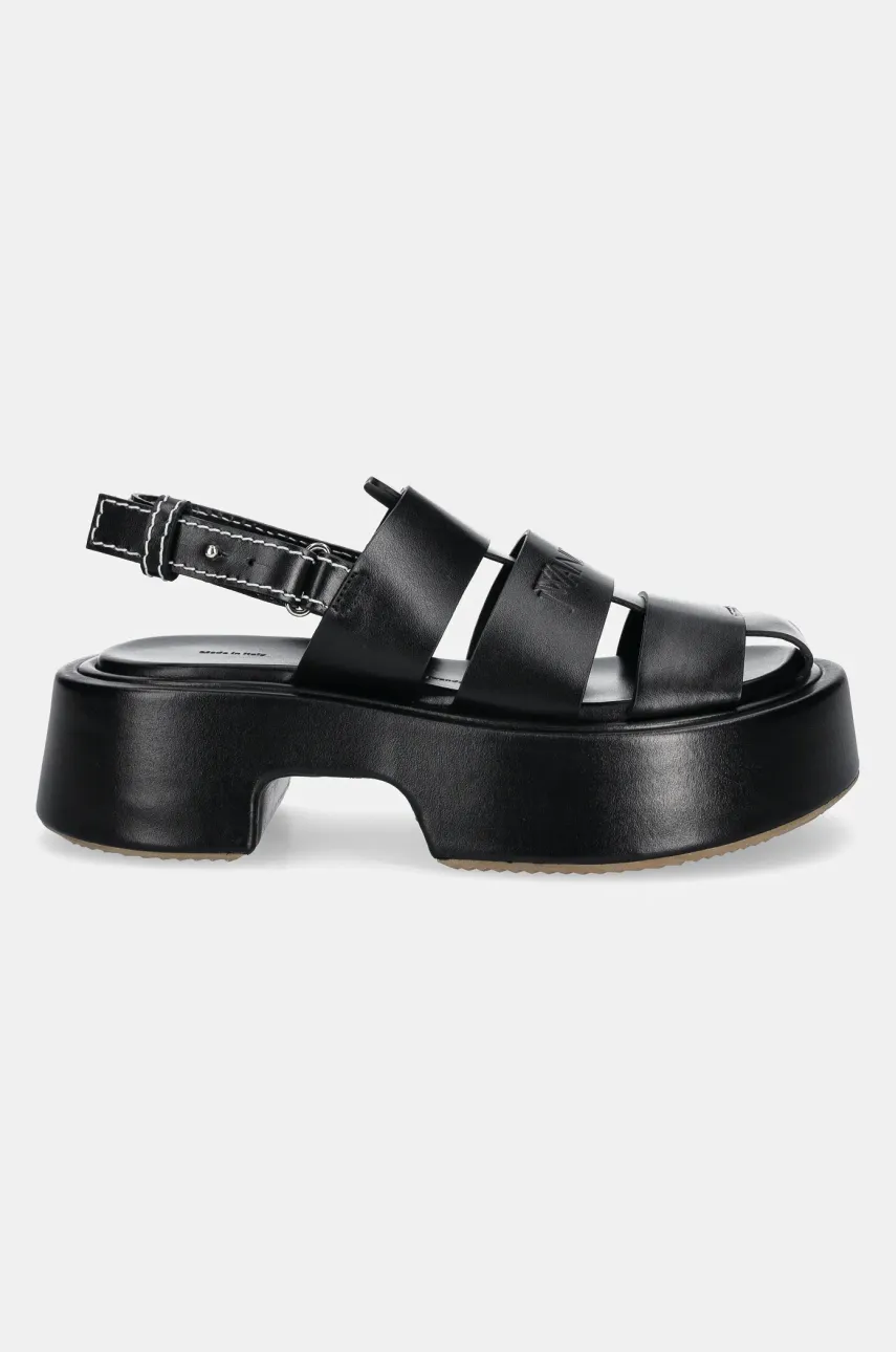 Кожаные сандалии JW Anderson женские цвет чёрный на платформе SN0099 LA0323 999 Кожаные сандалии JW Anderson женские цвет чёрный на платформе SN0099 LA0323 999
