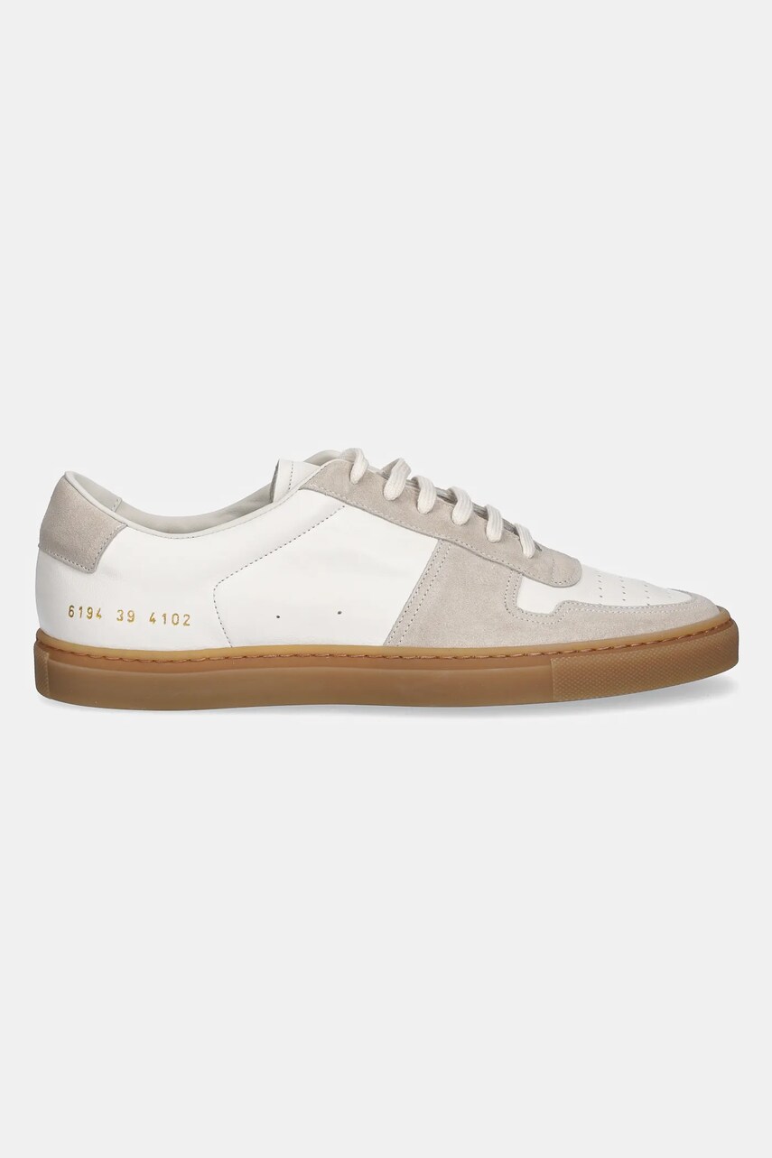 Δερμάτινα αθλητικά παπούτσια Common Projects Bball Duo Slim χρώμα: μπεζ, 6194 φωτογραφία