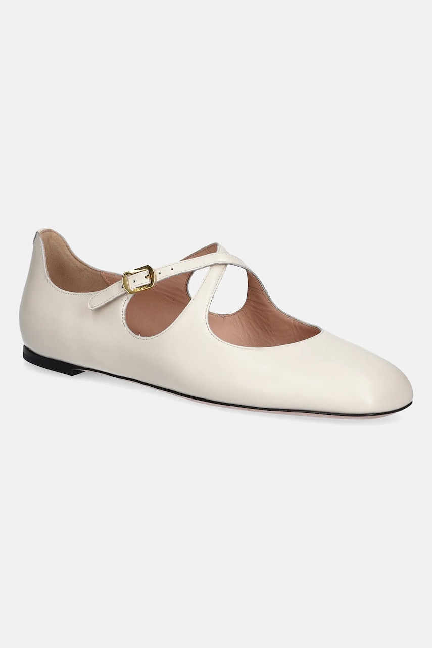 Bally balerini de piele culoarea bej, WA051B Bally balerini de piele culoarea bej, WA051B