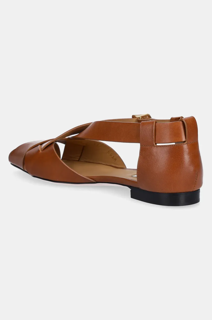 Bally bőr balerina cipő narancssárga, WF1058 termék 2. képe