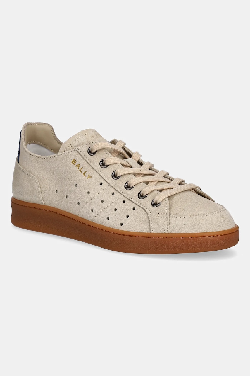 Bally sneakers din piele intoarsă femei, culoarea bej, WK00BK