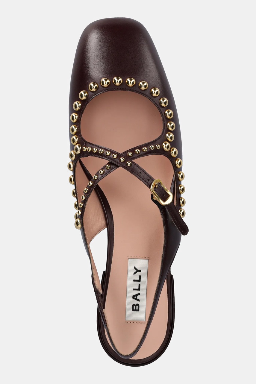 Δερμάτινες γόβες Bally χρώμα: καφέ, WP3005 φωτογραφία