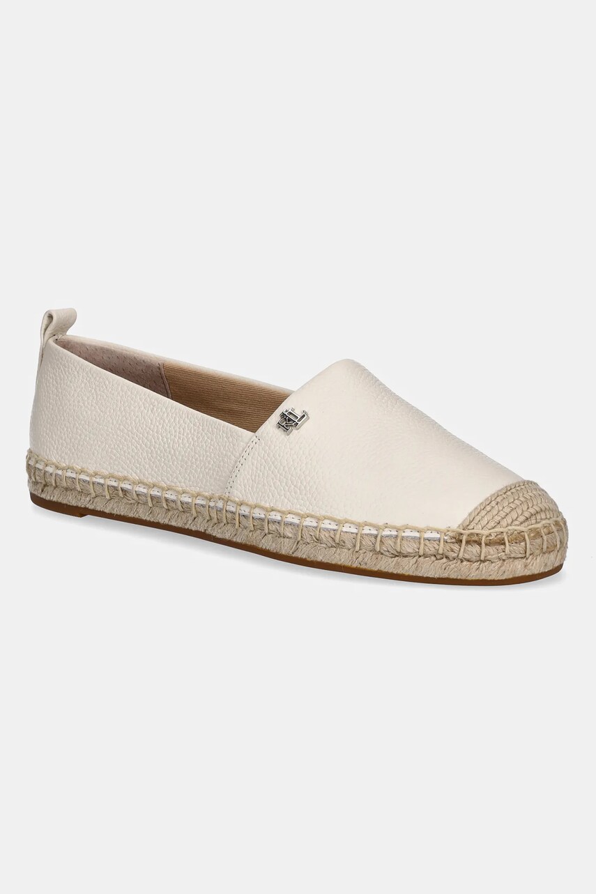 Levně Kožené espadrilky Lauren Ralph Lauren Cameryn IV béžová barva, 802905304003