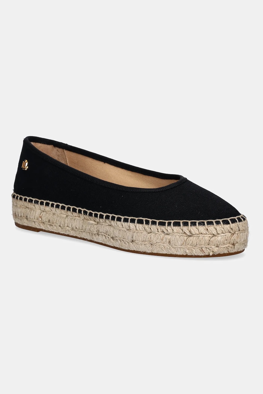 Levně Espadrilky Lauren Ralph Lauren Luize Ballet černá barva, 802959187001