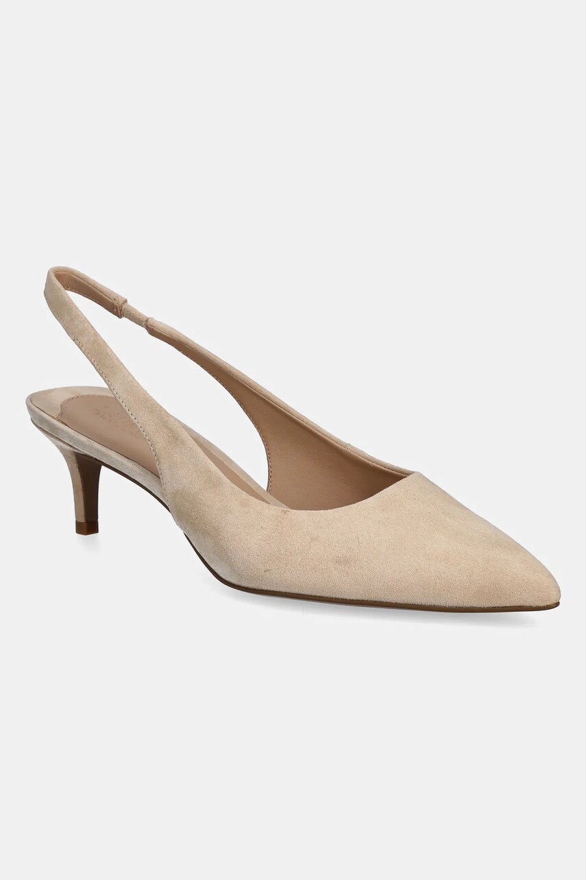 Levně Semišové lodičky Lauren Ralph Lauren Lolah II béžová barva, 802959263004