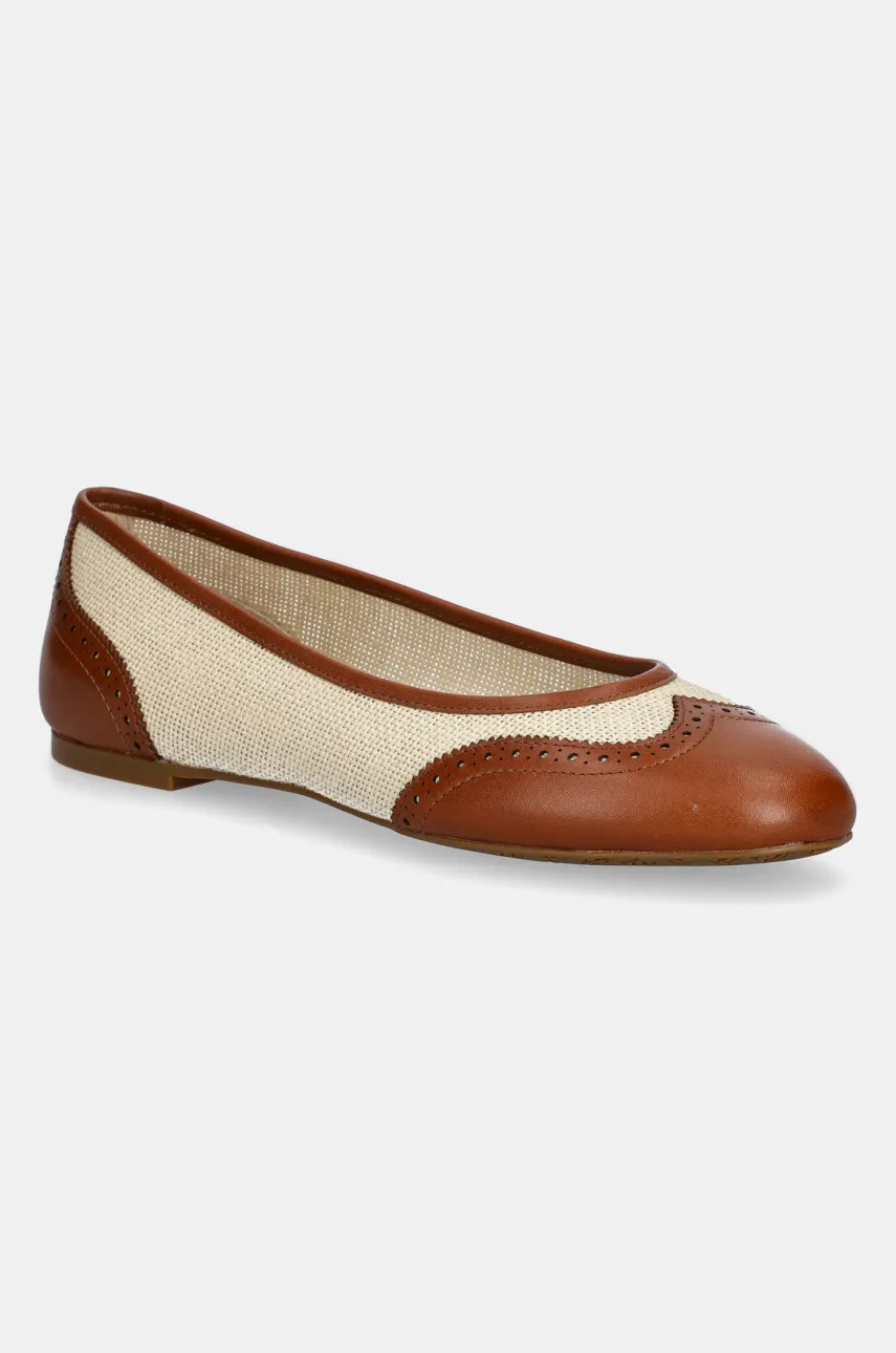 Levně Baleríny Lauren Ralph Lauren Jayna Wingtp hnědá barva, 802961799001