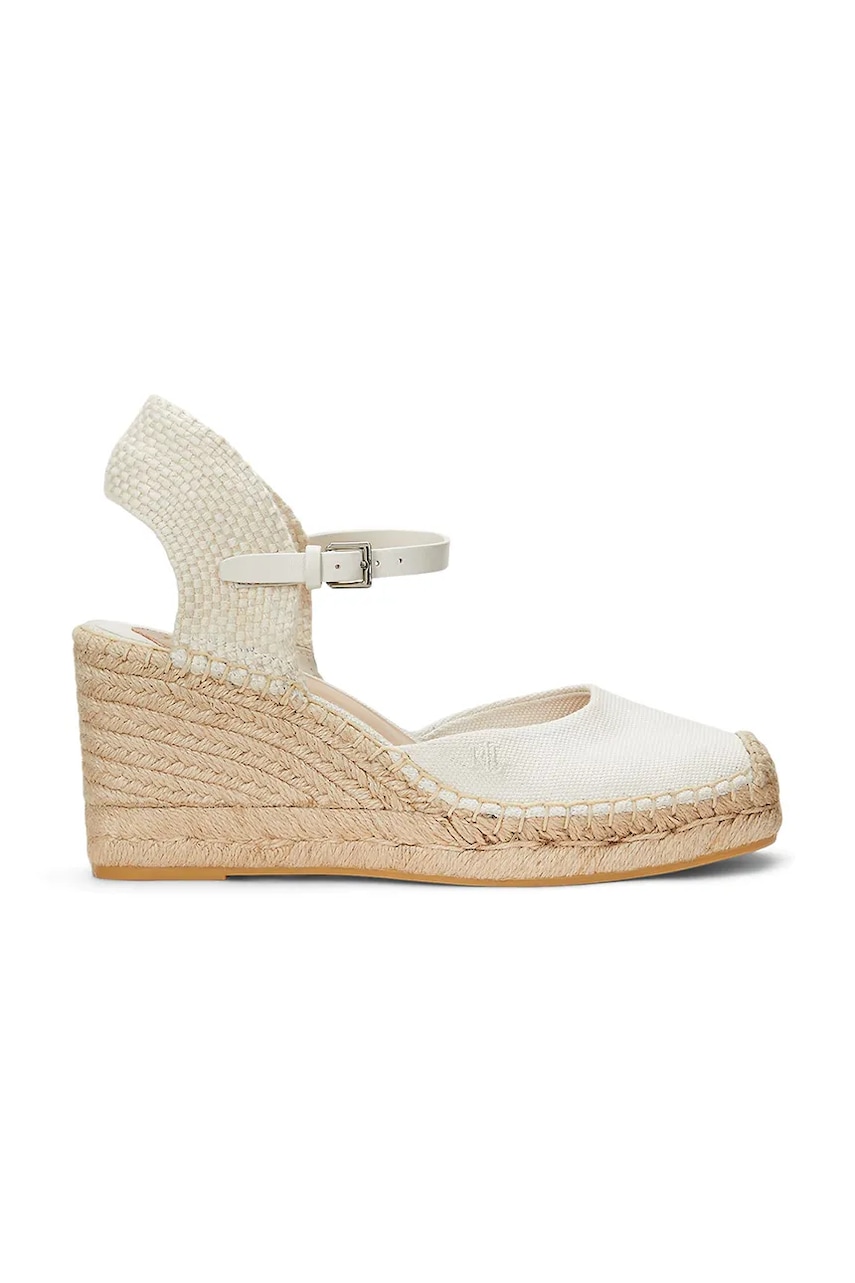 Lauren Ralph Lauren espadryle Robby kolor beżowy na koturnie 802961836004