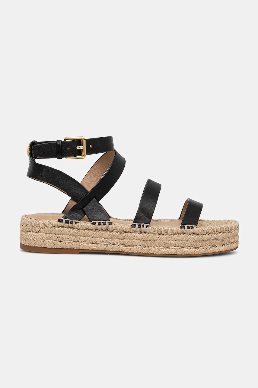 Кожаные эспадрильи Lauren Ralph Lauren Polly Gldtr цвет чёрный на платформе 802961839002 Кожаные эспадрильи Lauren Ralph Lauren Polly Gldtr цвет чёрный на платформе 802961839002