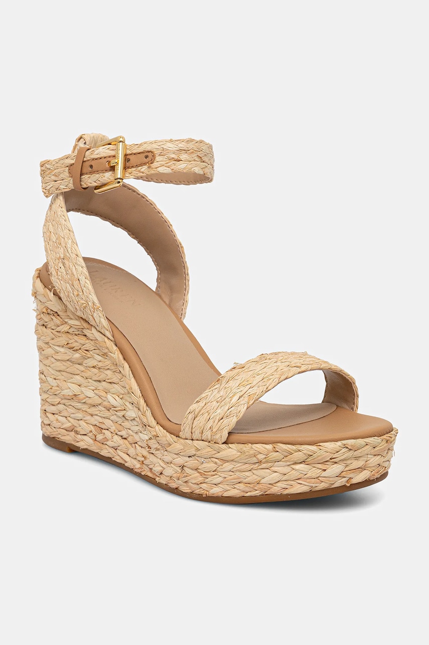 Levně Sandály Lauren Ralph Lauren Hilarie IV béžová barva, na klínku, 802966869001