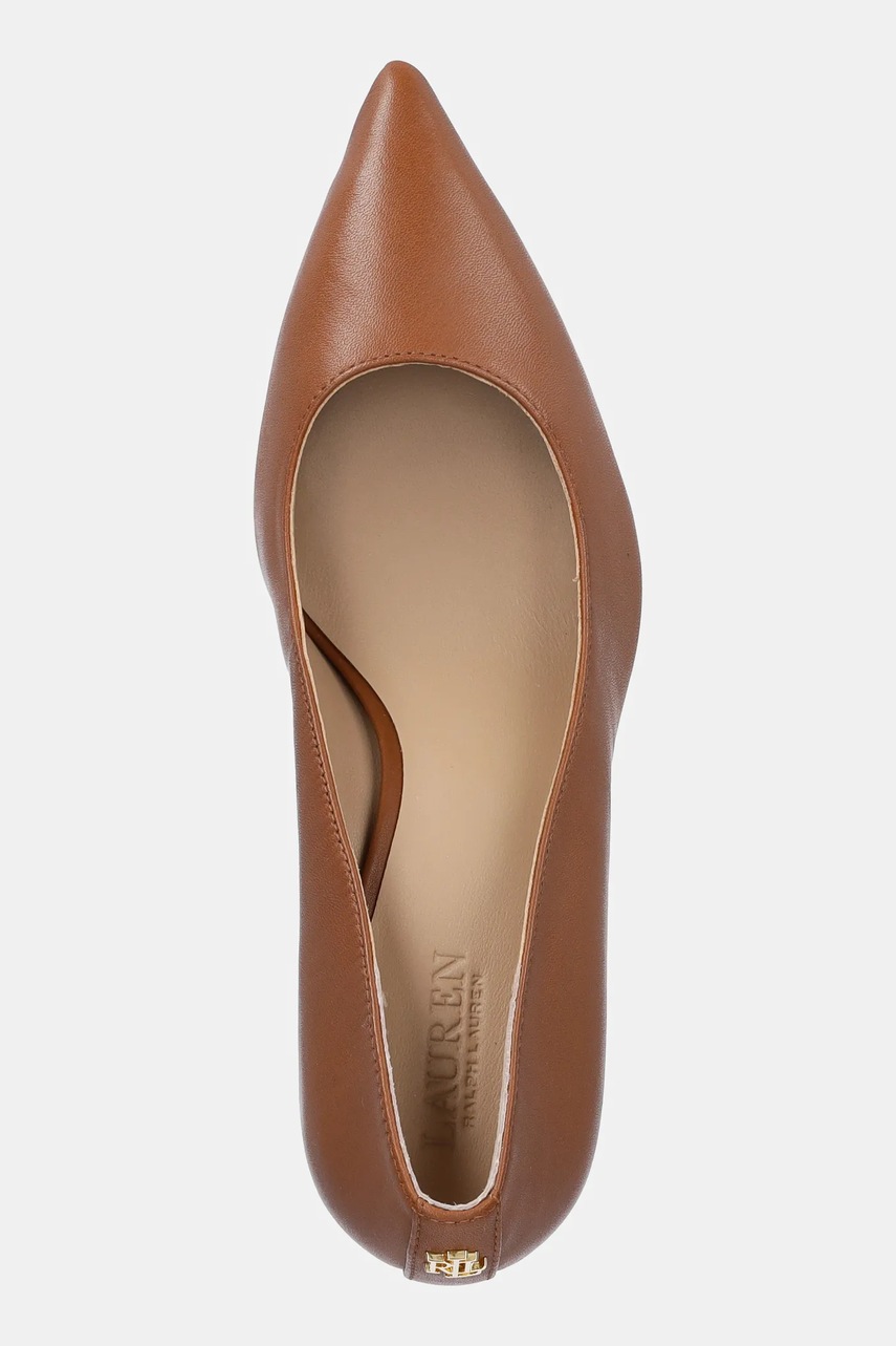 Δερμάτινες γόβες Lauren Ralph Lauren Lanette χρώμα: καφέ, 802972023002 φωτογραφία