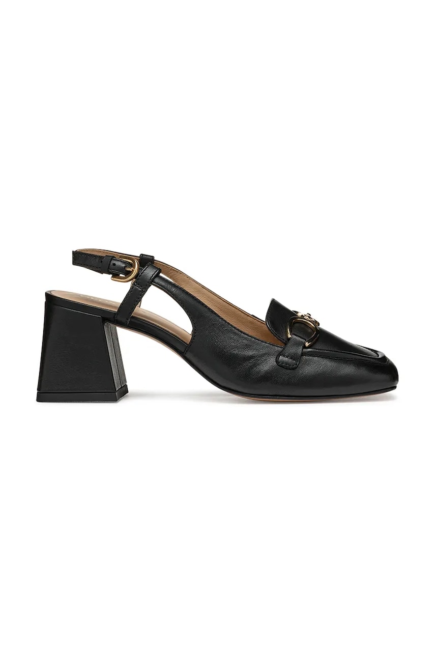 Geox pantofi de piele D CORONILLA culoarea negru, cu toc drept, cu toc deschis, D55D1A 000TU C9999 Geox pantofi de piele D CORONILLA culoarea negru, cu toc drept, cu toc deschis, D55D1A 000TU C9999
