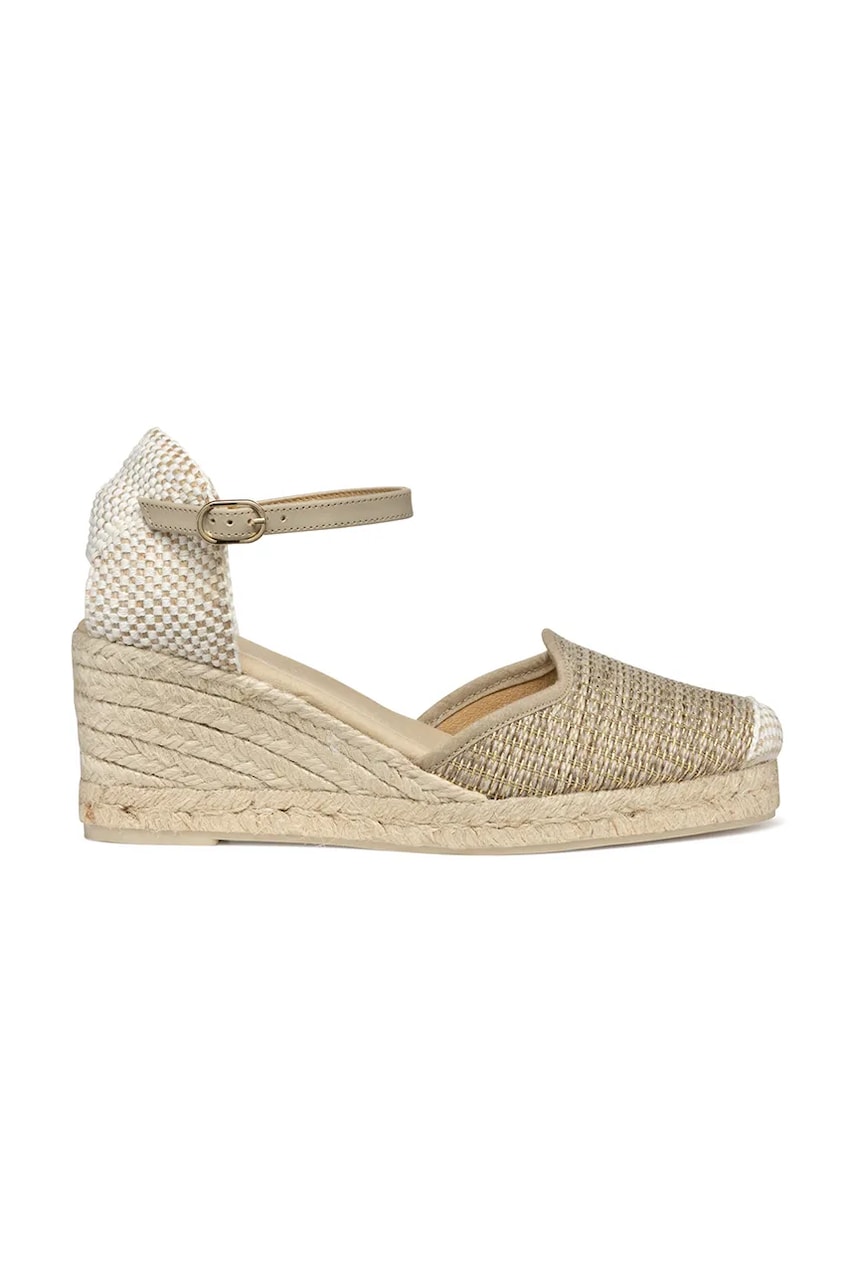 Geox espadrile D GELSA LOW culoarea bej, toc pana, D55NGE 01106 C6738