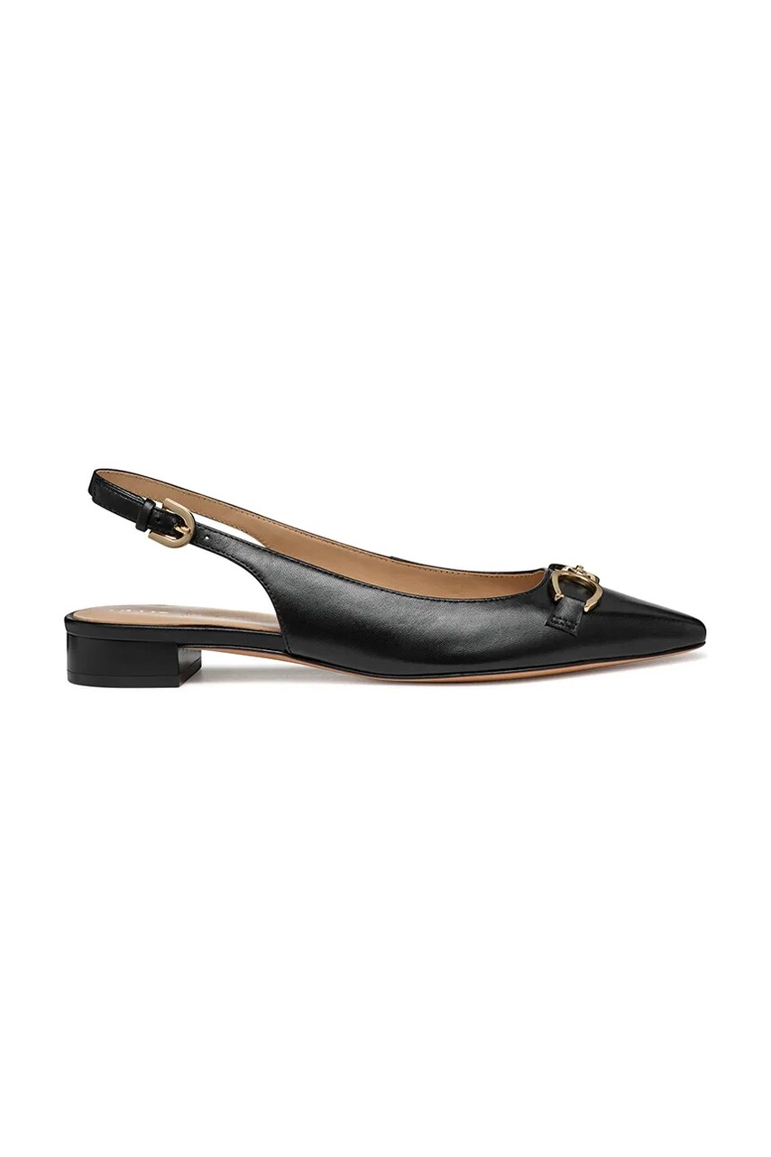 Geox balerini de piele D GISELDA15 culoarea negru, cu toc deschis, D55YUE 000TU C9999