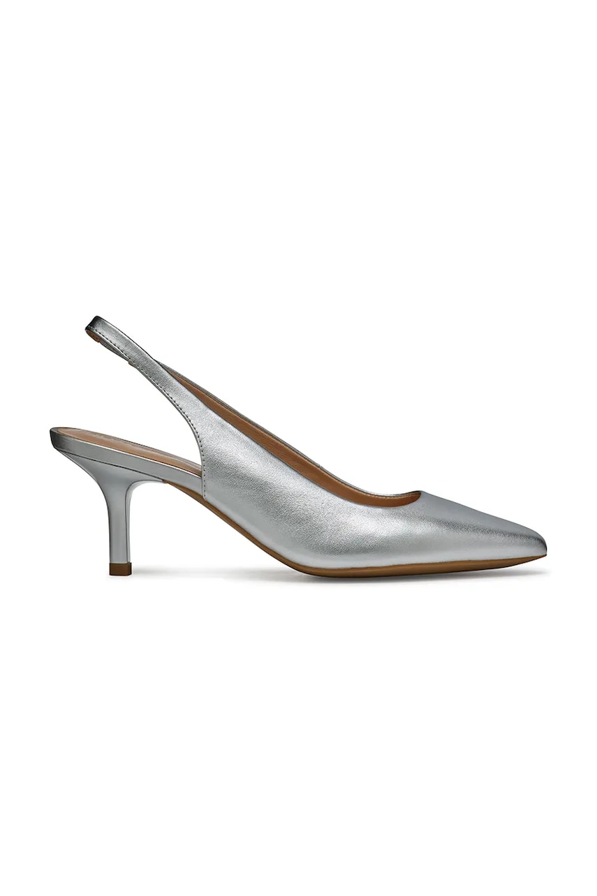 Geox stilettos de piele D KLEOPY culoarea argintiu, D55YBB 000Y2 C1007