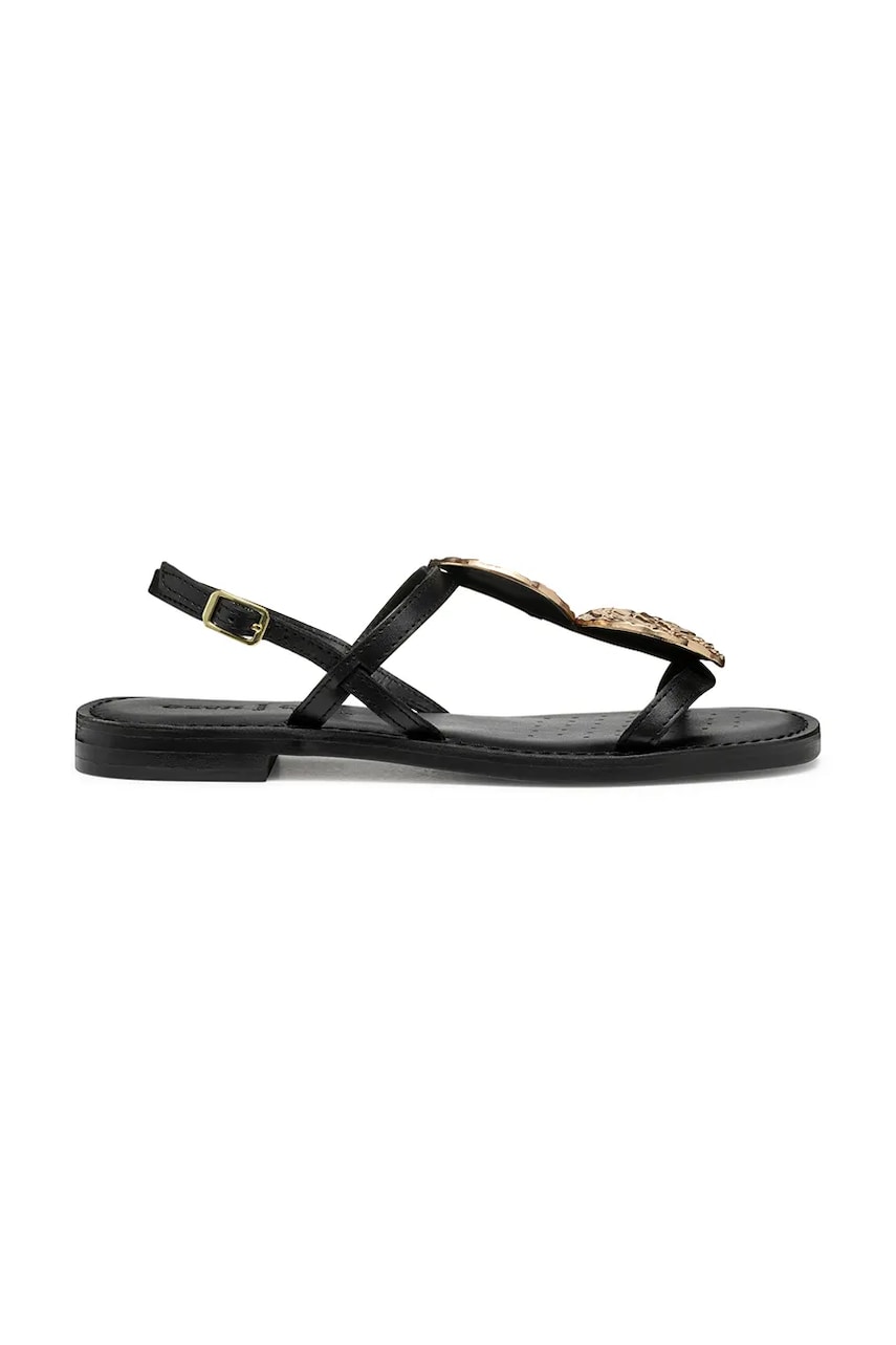 Geox sandale de piele D MADDALUSIAC femei, culoarea negru, D55YMF 0001J C9999 Geox sandale de piele D MADDALUSIAC femei, culoarea negru, D55YMF 0001J C9999