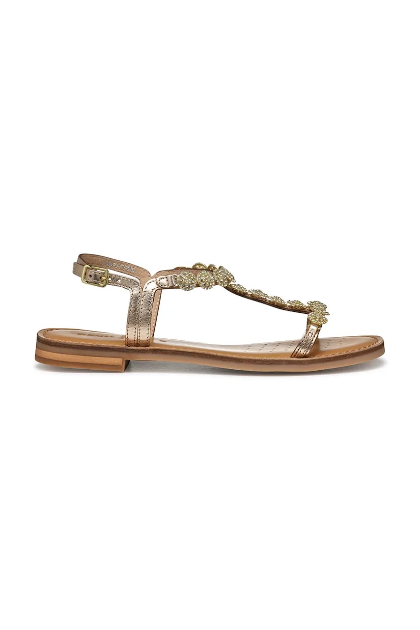 Geox sandale de piele D MADDALUSIAC femei, culoarea auriu, D55YMI 000N0 C2012 Geox sandale de piele D MADDALUSIAC femei, culoarea auriu, D55YMI 000N0 C2012
