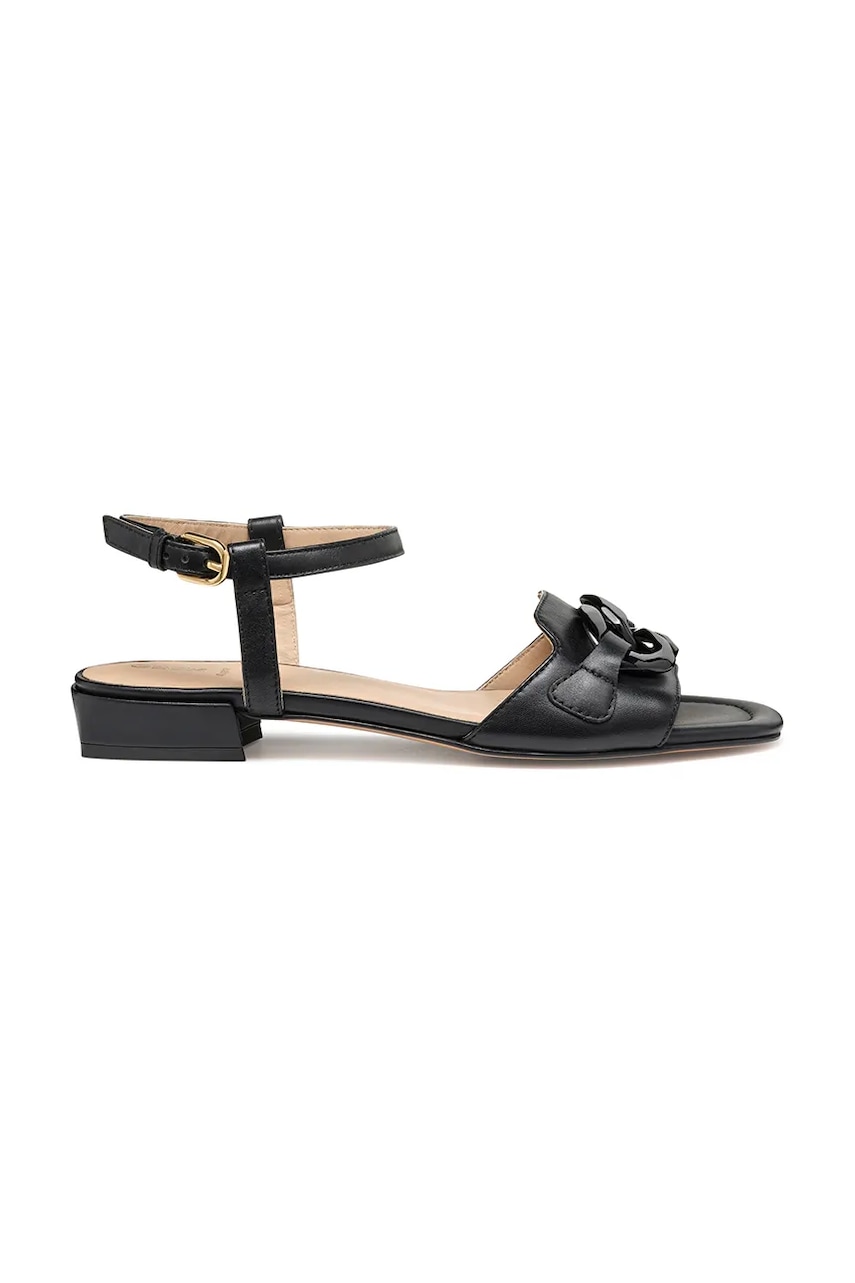 Geox sandale de piele D NEW ERAKLIA 15 femei, culoarea negru, D5580D 000TU C9999 Geox sandale de piele D NEW ERAKLIA 15 femei, culoarea negru, D5580D 000TU C9999