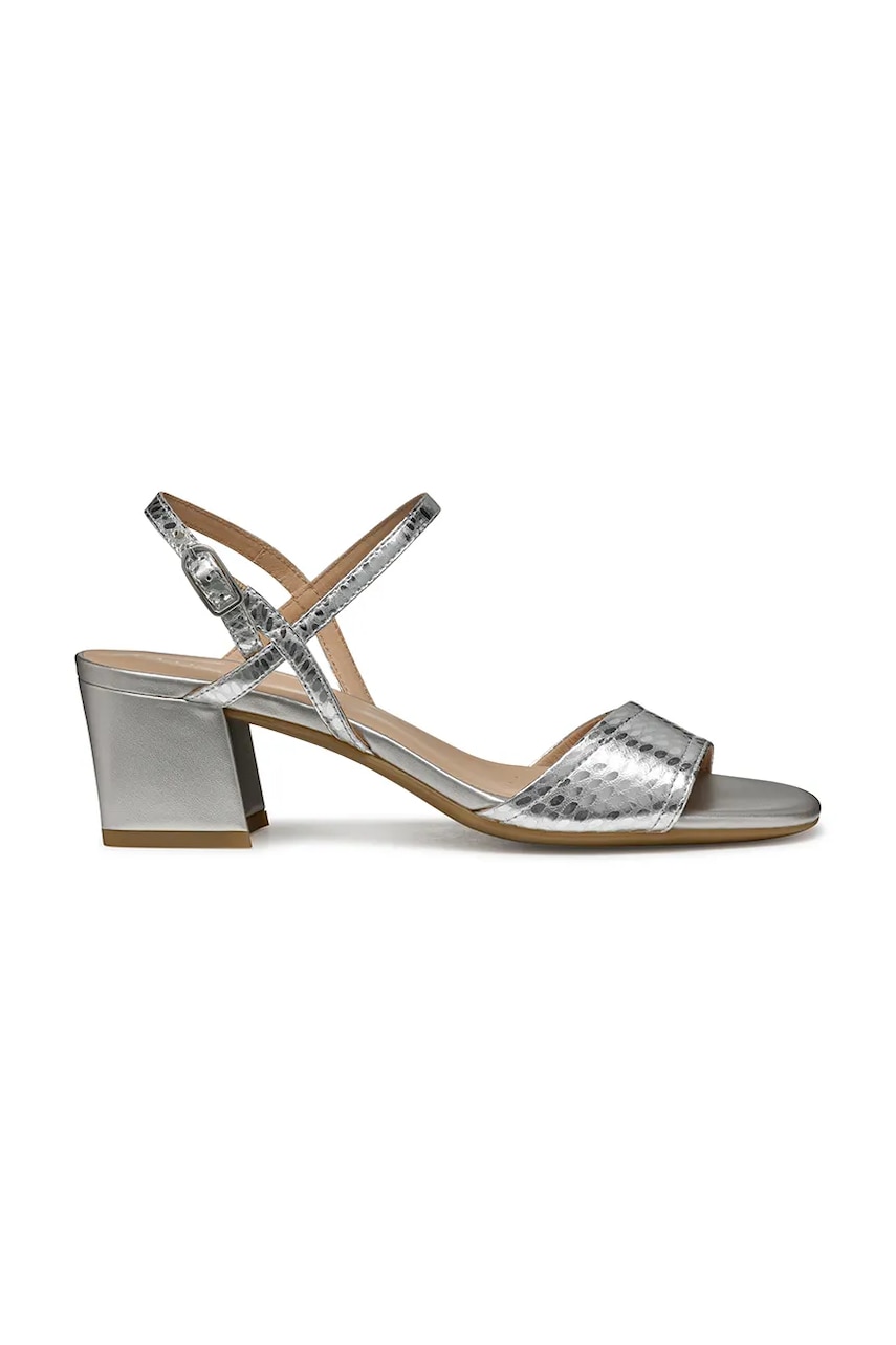 Geox sandale de piele D NEW ERAKLIA 50 culoarea argintiu, D45RNB 000KY C1007 Geox sandale de piele D NEW ERAKLIA 50 culoarea argintiu, D45RNB 000KY C1007