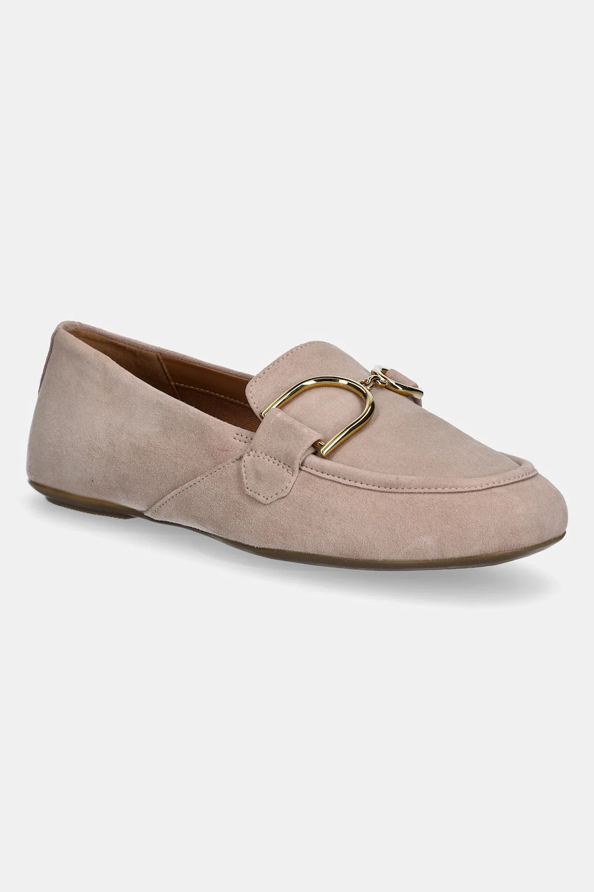 Geox mocasini din piele intoarsa D PALMARIA femei, culoarea roz, cu toc plat, D45MUJ 00021 C5149 Geox mocasini din piele intoarsa D PALMARIA femei, culoarea roz, cu toc plat, D45MUJ 00021 C5149