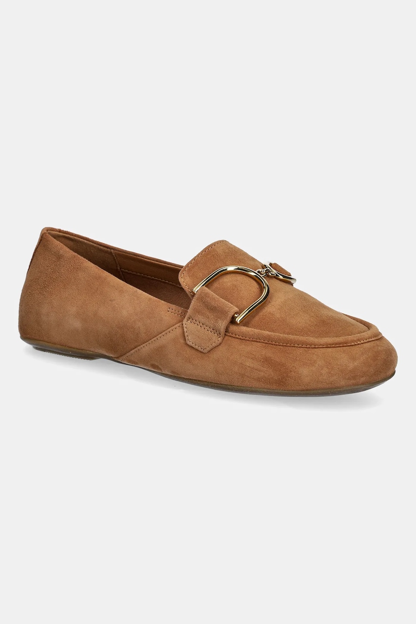 Geox mocasini din piele intoarsa D PALMARIA femei, culoarea maro, cu toc plat, D45MUJ 00021 C6610 Geox mocasini din piele intoarsa D PALMARIA femei, culoarea maro, cu toc plat, D45MUJ 00021 C6610