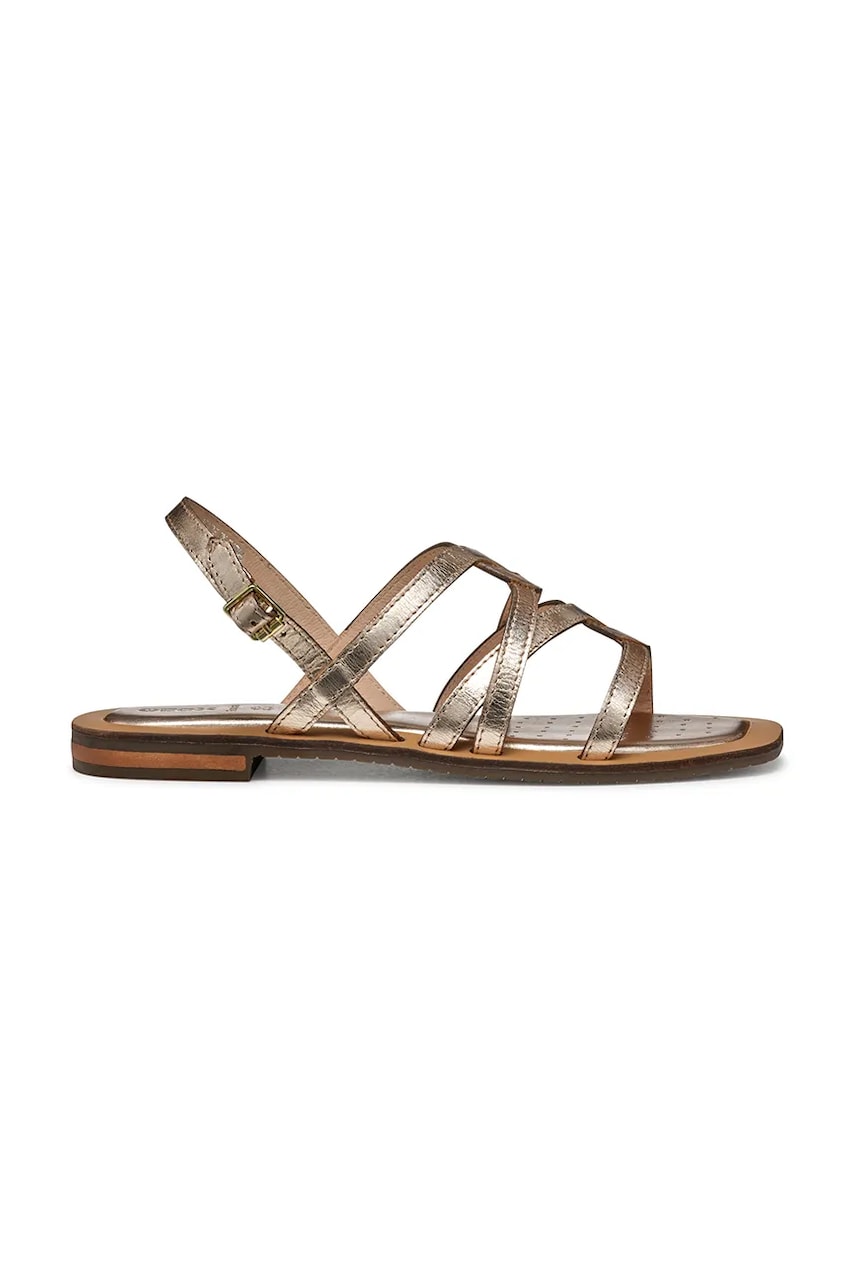 Geox sandale de piele D SOZY QC femei, culoarea auriu, D55YFA 000N6 C2012 Geox sandale de piele D SOZY QC femei, culoarea auriu, D55YFA 000N6 C2012