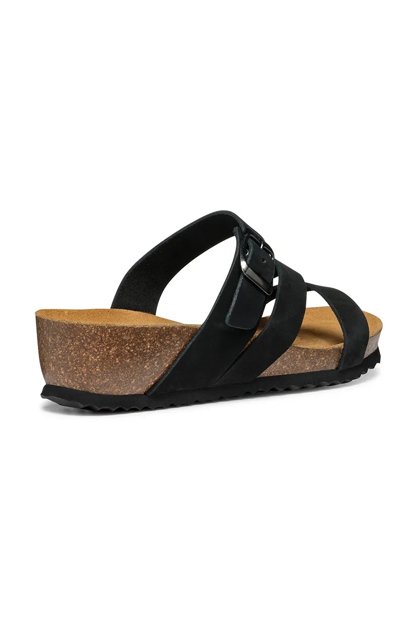 Geox papucs velúrból D NEW STHELLAE fekete, női, éksarkú, D551AA 00032 C9999 termék 2. képe