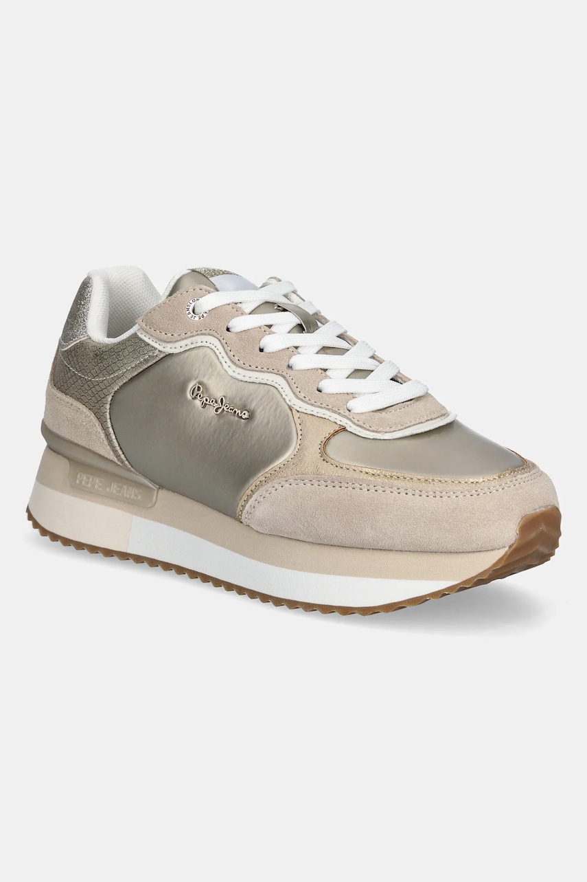 Pepe Jeans sneakers RUSPER SHINE femei, culoarea bej, PLS60033 Pepe Jeans sneakers RUSPER SHINE femei, culoarea bej, PLS60033