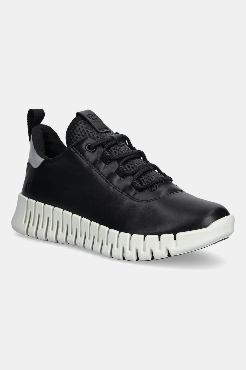 Ecco sneakers din piele Gruuv Sneaker Lea femei, culoarea negru, 218203-60719 Ecco sneakers din piele Gruuv Sneaker Lea femei, culoarea negru, 218203-60719