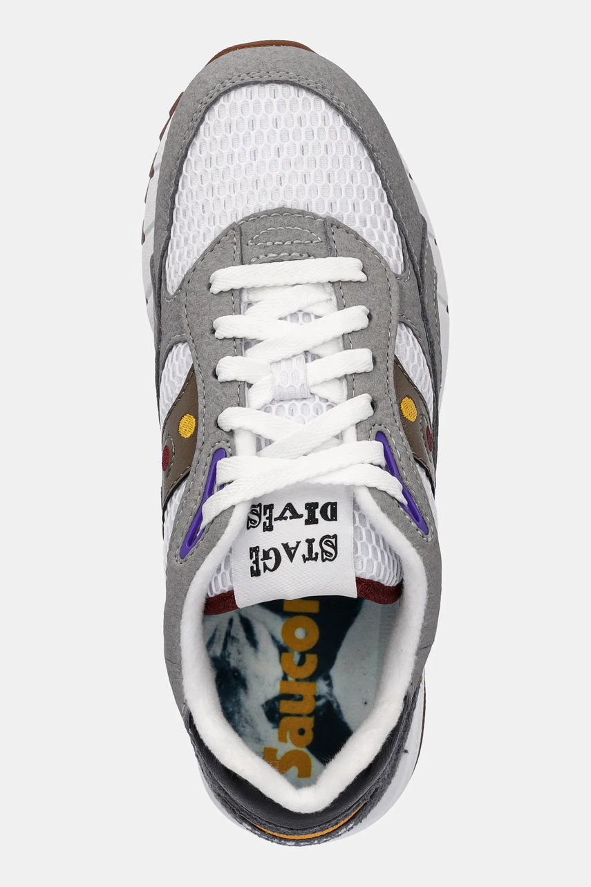 Δερμάτινα αθλητικά παπούτσια Saucony SHADOW 6000 χρώμα: γκρι, S70903-3 φωτογραφία