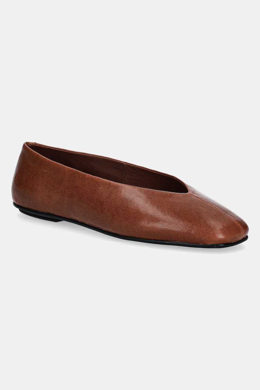 Jeffrey Campbell balerini de piele Fathom culoarea maro, JC-1528-1-7 Jeffrey Campbell balerini de piele Fathom culoarea maro, JC-1528-1-7