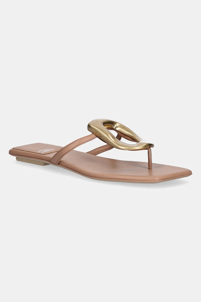 Jeffrey Campbell slapi Linques-2 femei, culoarea bej, cu toc plat, JC-1045-1-2 Jeffrey Campbell slapi Linques-2 femei, culoarea bej, cu toc plat, JC-1045-1-2