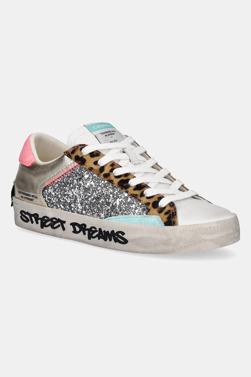 Crime London sneakers DISTRESSED femei, culoarea auriu, 20004PP7