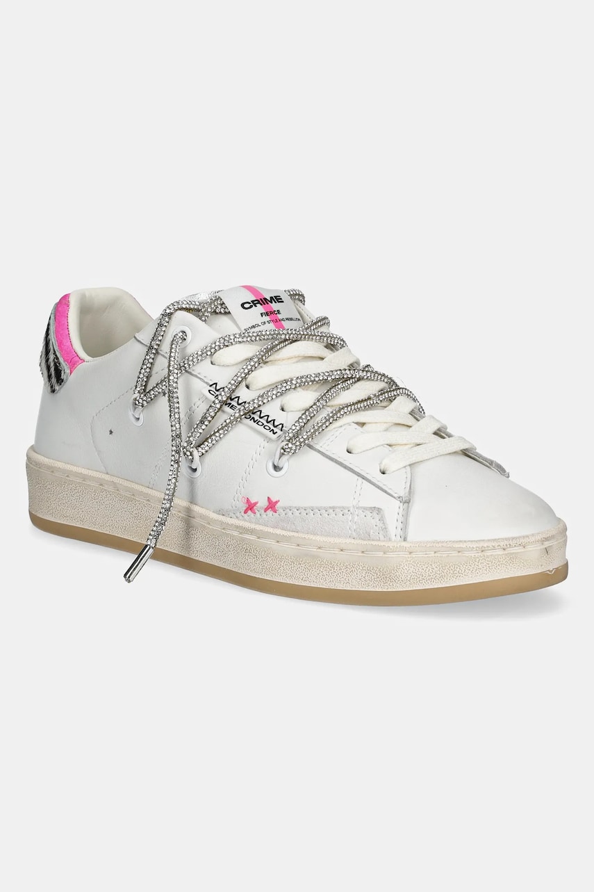 Crime London sneakers din piele FIRCE femei, culoarea alb, 20231PP7