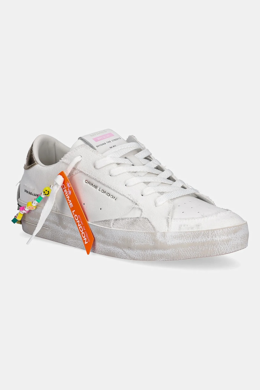 Crime London sneakers din piele DELUXE HEEL femei, culoarea alb, 20104PP7