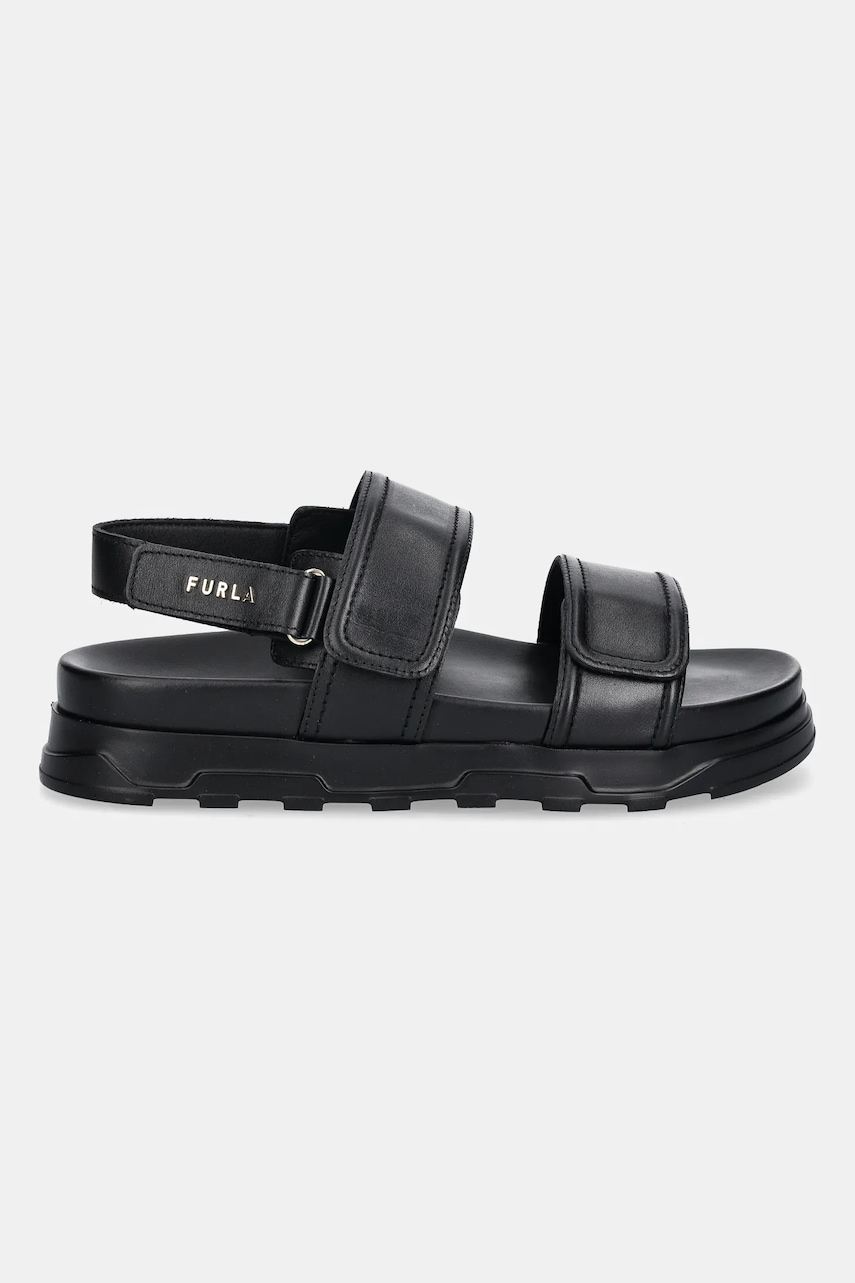 Кожаные сандалии Furla Sporty Chic Sandal цвет чёрный на платформе YJ52SPC Y62000 O6000 Кожаные сандалии Furla Sporty Chic Sandal цвет чёрный на платформе YJ52SPC Y62000 O6000