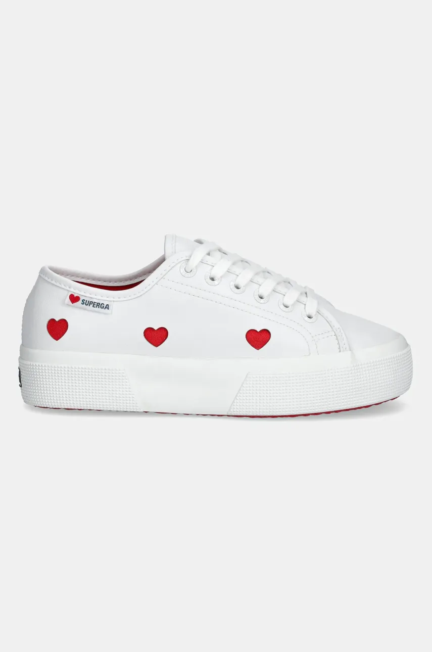 Кеды Superga PLATFORM HEARTS VEGAN MAT женская цвет белый S8137HW Кеды Superga PLATFORM HEARTS VEGAN MAT женская цвет белый S8137HW