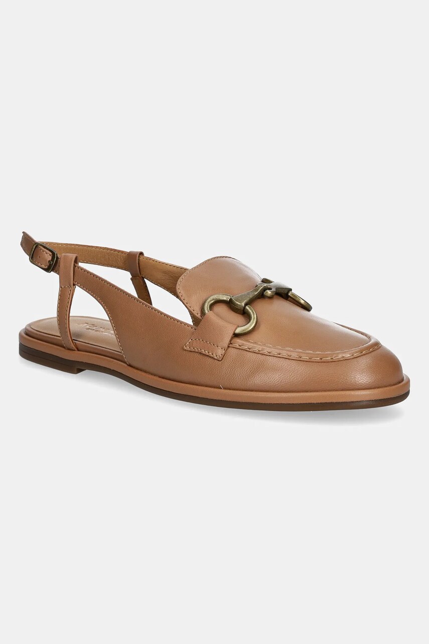 Marc O'Polo balerini de piele ALVA 6A culoarea maro, cu toc deschis, 50217241101132