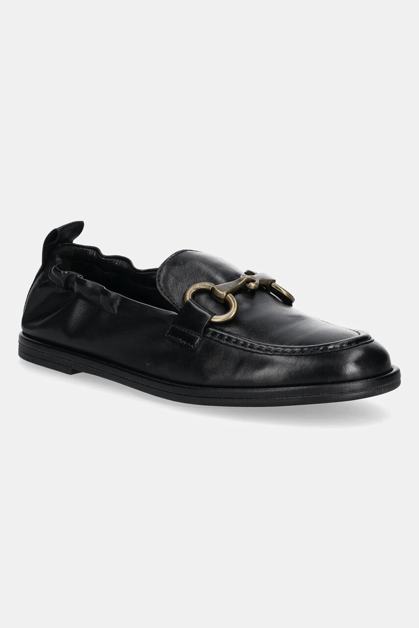 Marc O\'Polo mocasini de piele ALVA 4A femei, culoarea negru, cu toc plat, 50217243202132